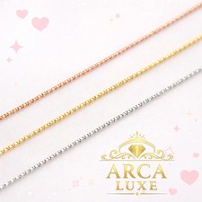 Arca Luxe 14K Solid Yellow Gold Classic Box Chain – 0.60mm Children's Necklace picture