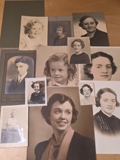 Vintage 1928-1940s Studio Portrait Photo Lot 12 Family Women Children Men picture