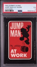1982 DONKEY KONG JUMP MAN AT WORK Sticker Card Mario Rookie RC PSA 5 picture