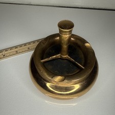Vintage Lido Spin-A-Way Red Brass Spinning Ashtray Tobacciana USA picture