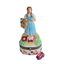 Vtg Midwest of Cannon Falls Dorothy w/Toto Hinged Trinket Box w/Shoes Inside picture