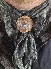 Wild Rag Slide Leather Rosette With Texas Lone Star Concho. Made In The USA 🇺🇸 picture