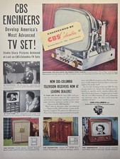CBS TV Set The Futura Coronation Ambassador Chassis Tubes Vintage Print Ad 1952 picture