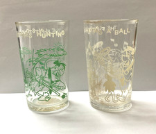 Pair Of Vintage Flintstone's Novelty Glasses - 1960's picture