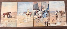 Vintage C.M. Russell “Just a Little” Complete Four-Print Set, no creases picture