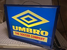 Rare Vintage Umbro Soccer Company Lighted Display Sign Store Light Up Working picture