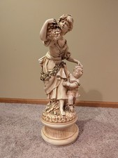 Vintage Marwal Ind. Inc. Chalkware Classical Statue Harvest Mother and Child picture