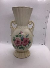 Vintage Royal Copley Pink Hibiscus Flower Vase Handles picture