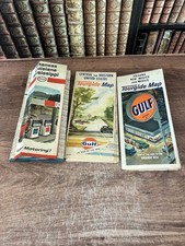 Vintage Lot Of 3 Gulf  And Esso Tourgide Maps- Vintage-  picture