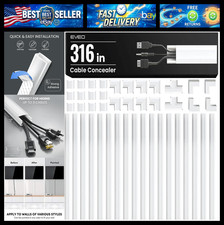 EVEO Cable Hider Wall 306” - Cable Raceway Cord Hider - Wire Covers for Cords on picture