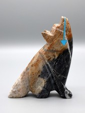 Bernard Laiwakete Picasso Marble Zuni Coyote or Wolf Fetish picture