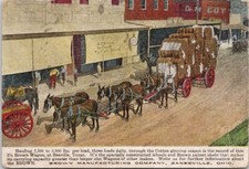 Brown Manufacturing Company Wagon at Beeville TX Texas c1912 AD Postcard F21 picture