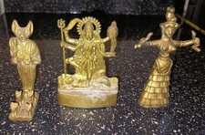 ANCIENT EGYPTIAN Bastet Cat, Kali Mata, Minoan Snake Serpent Goddess, Lot Of 3 picture