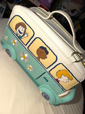 Loungefly Peanuts Snoopy Charlie Brown Woodstock Crossbody Bag White Blue Yellow picture