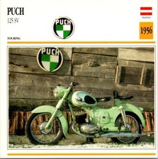 Puch 125 SV 1956 Touring Austria Edito Service Atlas Motorcycle Card picture