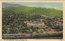 RR Clifton Forge Virginia Postcard C&O Hospital c1933 Chesapeake & Ohio picture