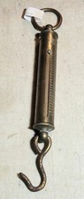 VINTAGE CHATILLON U.S.A. CIRCULAR ALL-BRASS HANGING SCALE 25 LB. MAX 3.5