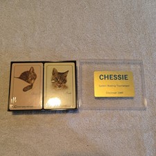 PAIR VINTAGE CHESSIE RAILROAD PLAYING CARDS STILL SEALED in ORIGINAL CELLO & BOX picture