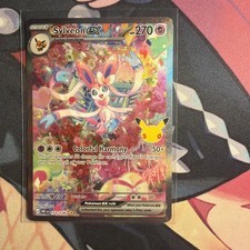 Sylveon EX 153/128 SIR 30th Anniversary Celebration Pokemon Card, English, NM picture