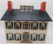 Windfield Designs GEORGEAN MANOR House Wood Coin Bank 1987 Signed H. Musser picture