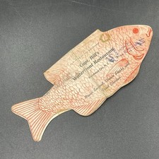 Vintage Morehead City NC Capt Bills Waterfront Restaurant Menu Fish Shaped picture