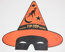 Vintage Tip Top BreadAdvertising Halloween Mask Paper Litho Diecut Black Cat picture