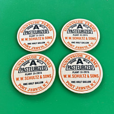 Sunnyside Farms W.W. Schultz & Sons Port Jervis, N.Y. Milk Caps Lot of 4 picture