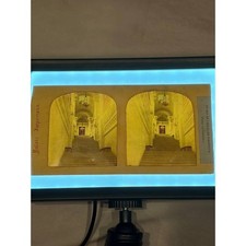 1850s French Tissue Stereoview Tuileries Palace Staircase Napoleon III picture