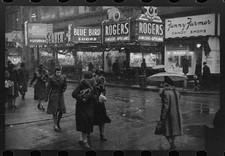 Photo:Providence Rhode Island 1940 Snowy Street Scene Pedestrians Downtown picture