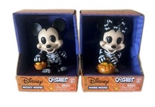 Disney Mickey & Minnie Mouse Skeleton Halloween Lot Of 2 Ooshie Figure New picture