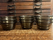 Lot of 9: Vintage L’ovenware Custard Cups Smoke Glass 6 oz 177 ml USA Ramekin picture