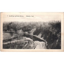 Looking Up Rock River Shades Indiana c1935 - Original RPPC Postcard P3-5 picture