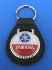 YAMAHA BLACK LEATHER KEYRING KEYFOB #071 picture