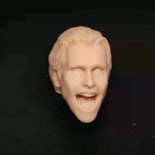 1/18 1/12 1/10 Christian Bale Psycho Unpainted Head Sculpt fit 3.75