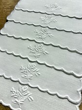 Set of 6 Vintage Linen Hand Embroidered Rose🌹Tea Napkins, Unused Condition  picture