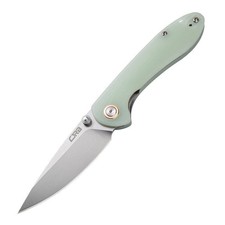 CJRB Small Feldspar Linerlock Jade Folding Pocket Knife - J1912S-NTG picture