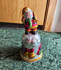 Gift Collection Porcelain Santa Claus Christmas Bell Collectible w/ Box picture