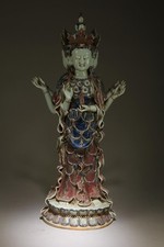 A Tibetan Three Face Six Arm Tara Bodhisattva Statue picture