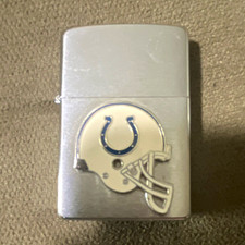 Zippo Sport Indianapolis Colts NFL Football Helmet Silver Lighter Tin Case picture