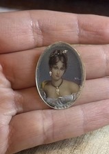 Antique Victorian Miniature Portrait Hand Painted w/ Trinket Box picture