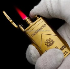 Marlboro RETRO WINDPROOF CIGAR LIGHTER RED FLAME JET TORCH BUTANE GAS UK SELLER picture