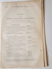 1875 train report VERMONT &  Massachusetts RAILROAD Fitchburg Athol Greenfield picture