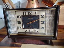 Gorgeous RARE Vintage MCM Mantle Transistor Clock By SEIKO Japan Tested/Working picture