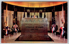 c1960s Abraham Lincoln Cenotaph Springfield IL Flags Postcard picture