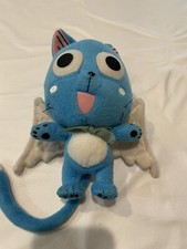 Fairy Tale Anime Plush 8” With Back Pack Lucky Cat Blue Angel Wing Funimation picture