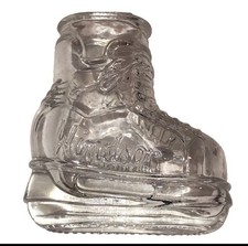 Windsor Clear Glass Boot Ice Skate Candy Container Figurine Display Glass #2 fun picture