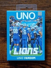 UNO DETROIT LIONS EDITION Card Game Mattel 112 Cards 2-7 Players NFL Fandom  picture