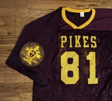 vintage 80s Pi Kappa Alpha PIKES Football Jersey Frat Mesh College fraternity picture