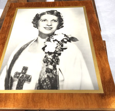 Vintage Aimee Semple McPherson Photo Plaque 10x12 Large Cross Sister Aimee LA picture
