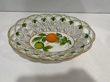 Antique Mermod Jaccard & King Porcelain Oval Pierced Fruit Bowl Basket  picture